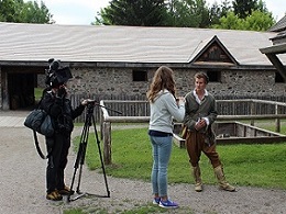 Crew filming at Sainte-Marie