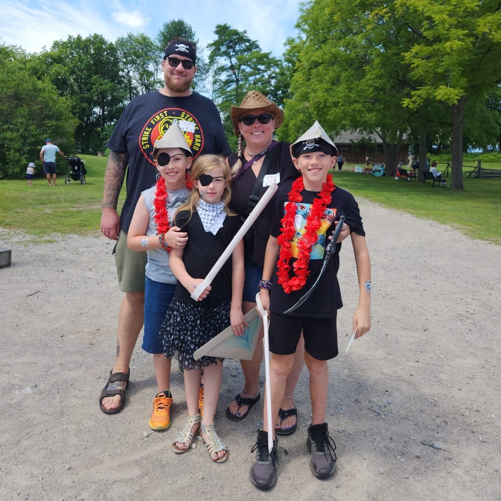 A pirate family at Discovery Harbour