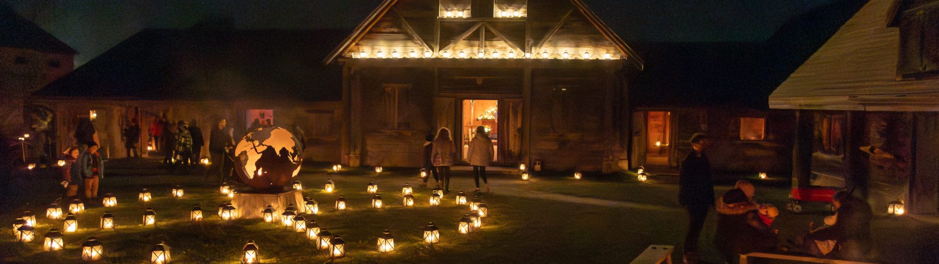 Sainte-Marie's historical buildings during First Light