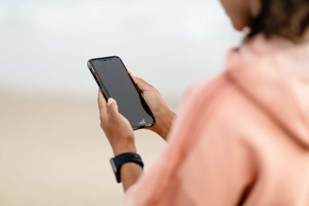 A women looking at their phone