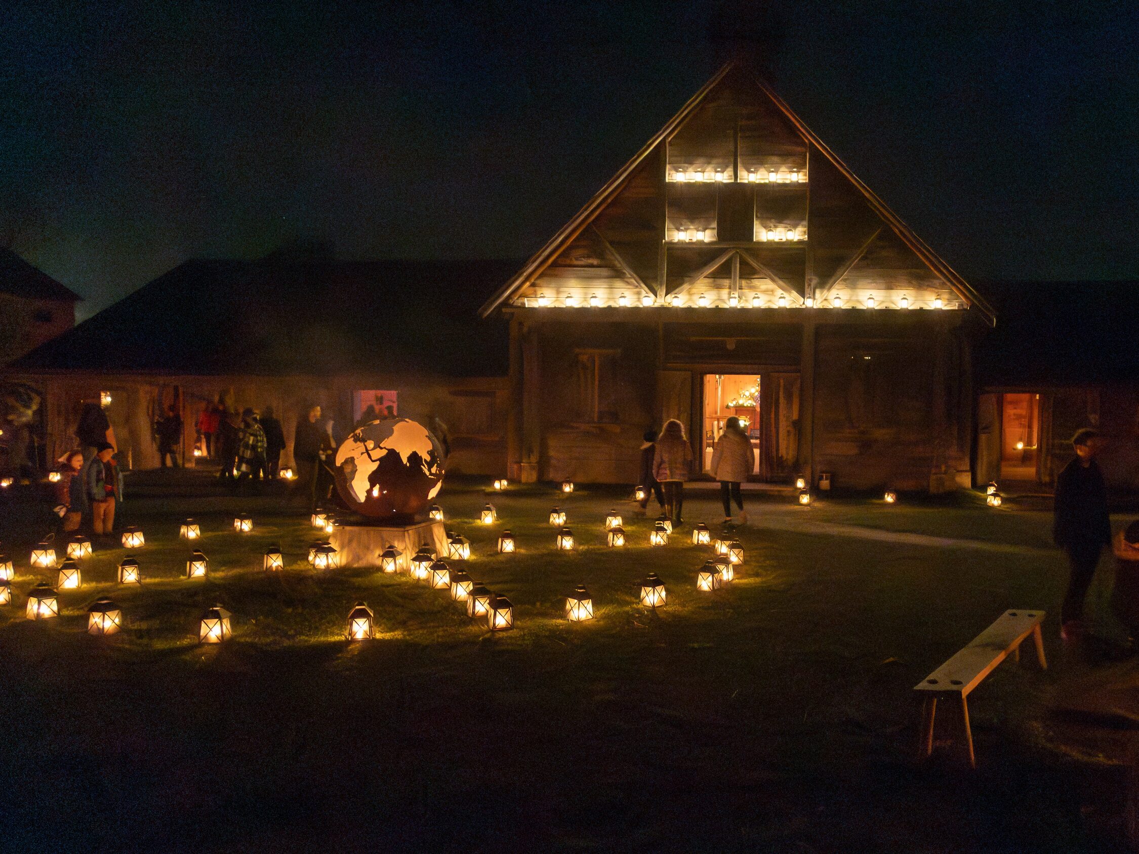 Sainte-Marie's historical buildings during First Light