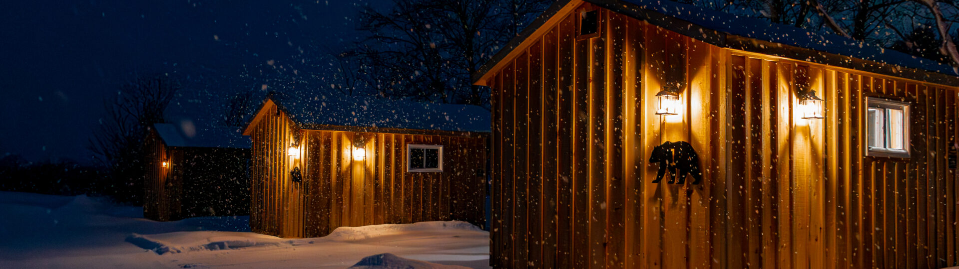 Sainte-Marie cabins in winter