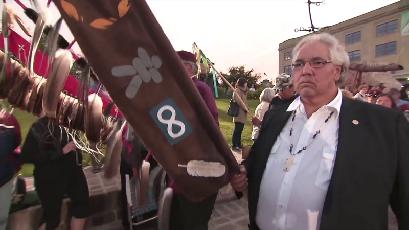 The Honourable Murray Sinclair at a rally